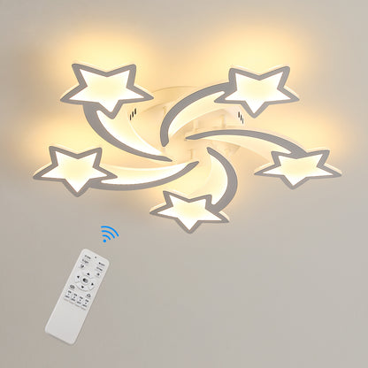 1st Modern Dimmable LED-taklampa, 60-watt Kreativ Femhuvudig Stjärntaklampa, Metallakryltaklampa Med Fjärrkontroll För Sovrum, Vardagsrum, Matsal, Rum