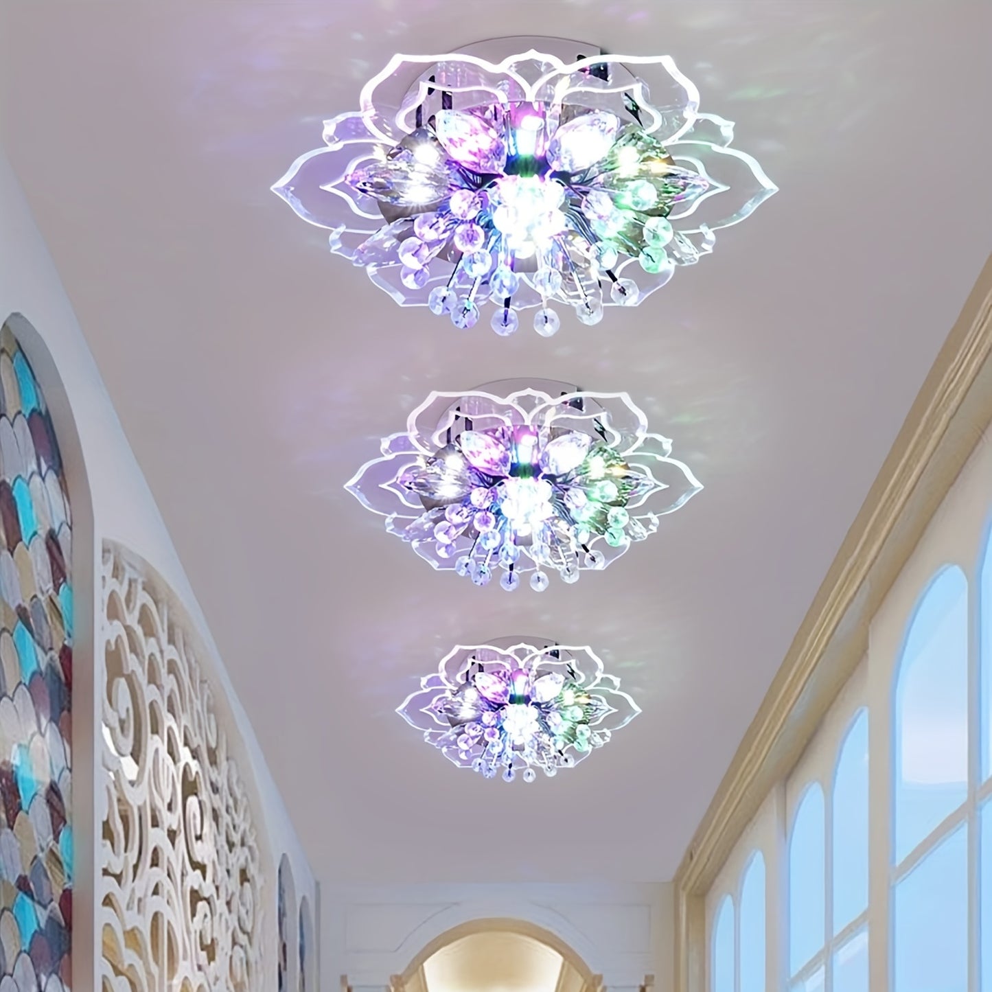 1st moderna kristallkronblad LED-taklampor, för gång, hall, korridor, trappa, villa, galleri kök kaffebar inomhusbelysning