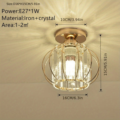 1st kristall halvspolande taklampa, E26 E27 modern svart ljuskrona, inomhuslampa, belysning för hall