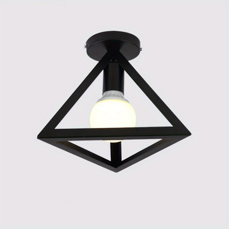 1pc Retro Vintage Industrial Flush Mount Ceiling Light, Retro Pendant Lighting Hanging Ceiling Light Fixture Cage Lamp For Hallway Stairway Bedroom Kitchen Warehouse Bar Dining Room