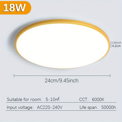 1st LED-taklampa, 220V Modern rund taklampa, 18W 27W 36W LED-belysning inomhus, Vattentät Smal Flerfärgad Tillgänglig för Sovrum Vardagsrum Badrum Balkong