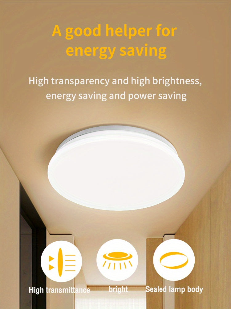 1st enkel LED-taklampa, 12W, 24W, 36W (motsvarande 120W)6000K rund taklampa, för sovrum, korridor, balkong, garage, kök