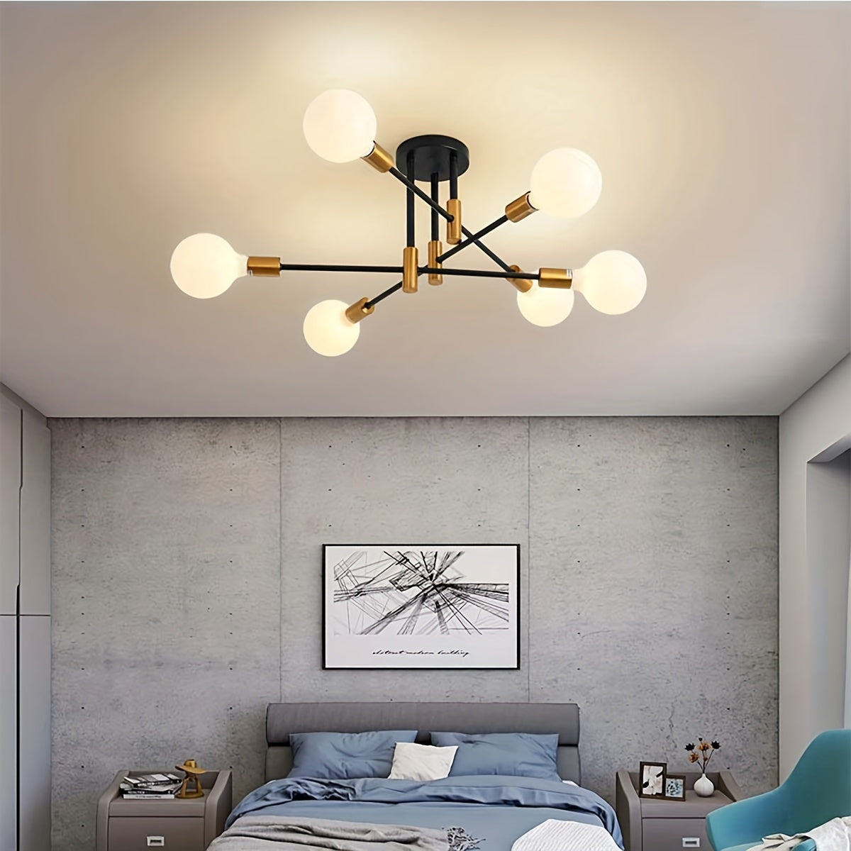 1st modern svart gyllene färg ljuskrona taklampa lampor, belysning för vardagsrummet sovrum