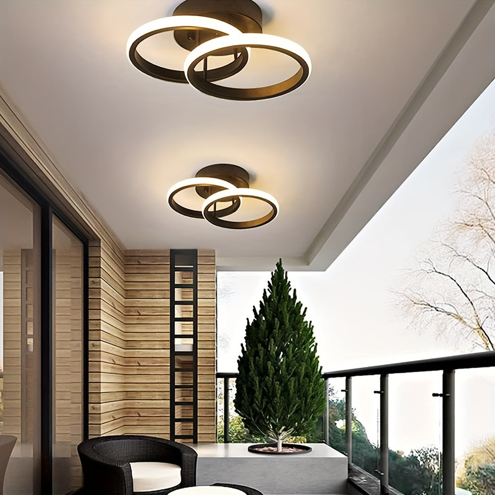 Dimbar LED-taklampa Modern Böjd Kreativ Design Taklampor LED-taklampa 3-färgstemperatur Justerbar Med Väggbrytare Kontroll Lämplig För Sovrum Hall Kök