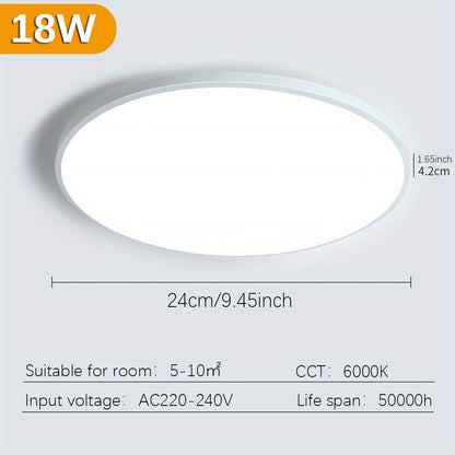 1st LED-taklampa, 220V Modern rund taklampa, 18W 27W 36W LED-belysning inomhus, Vattentät Smal Flerfärgad Tillgänglig för Sovrum Vardagsrum Badrum Balkong