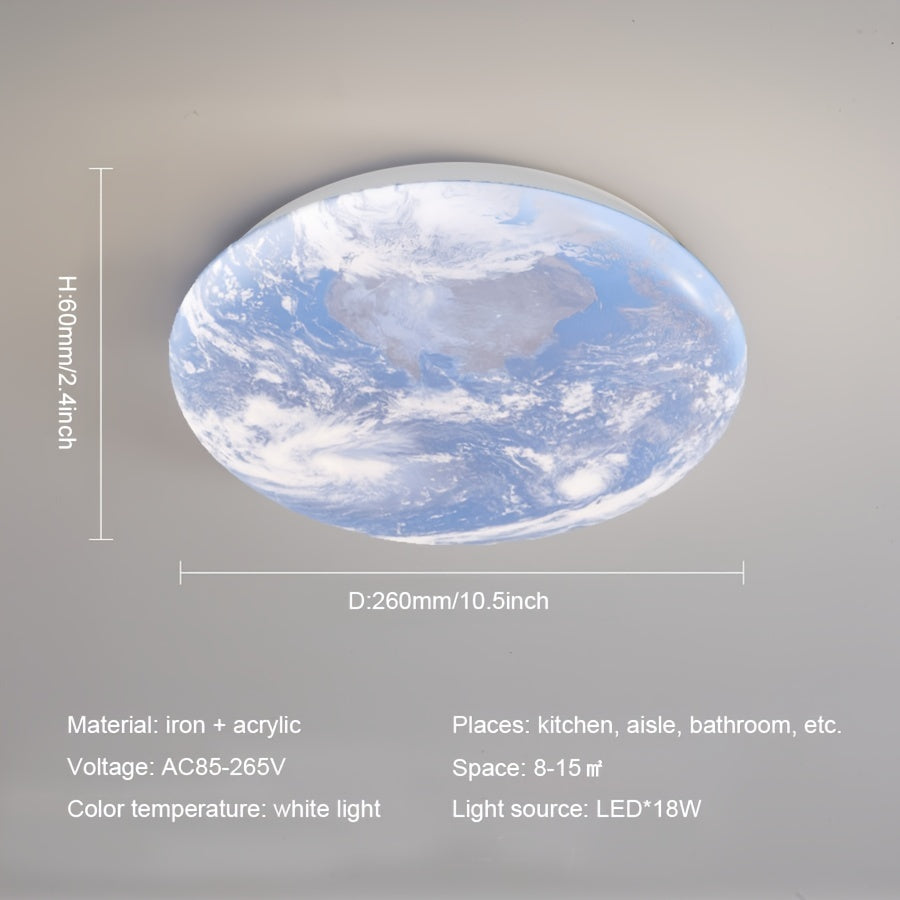 1st AC85-265V 18W Full Spectrum LED-lampa, Månbarnrumstaklampa, Modernt Minimalistiskt sovrum, Arbetsrum, Vardagsrum, Balkongkorridorbelysning