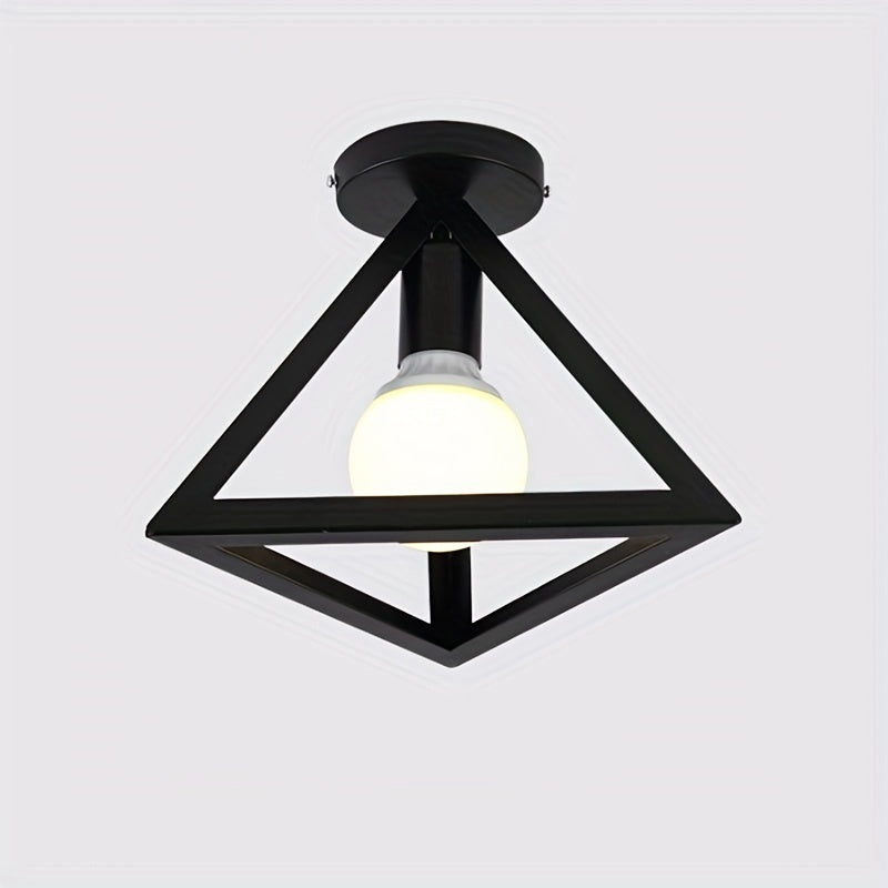 1pc Retro Vintage Industrial Flush Mount Ceiling Light, Retro Pendant Lighting Hanging Ceiling Light Fixture Cage Lamp For Hallway Stairway Bedroom Kitchen Warehouse Bar Dining Room