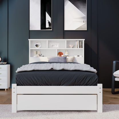 Säng enkelsäng med låda och lamell ram,  90x200 cm vit