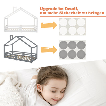 Barnssäng säng 90 x 200 cm utan madrass, grå