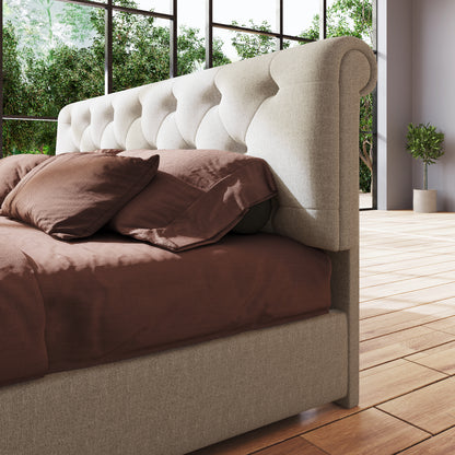 Säng 160x200 cm,   säng med lamell ram  naturlig