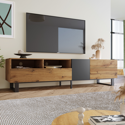 TV -skåp TV -skåp med träkorn 180 cm