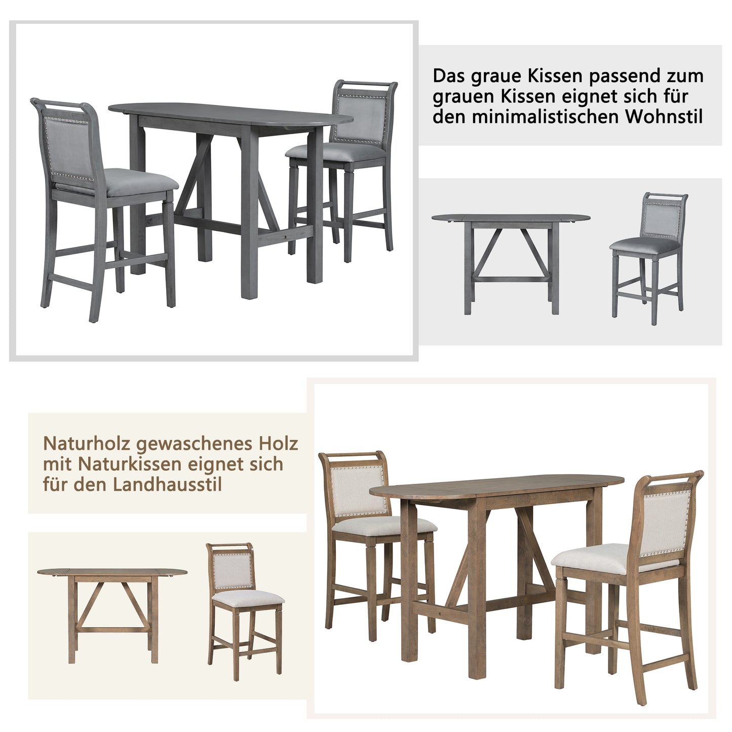 1 st bord,matbord Table ， (90-150) x60x90cm  matsal för kök ， grått