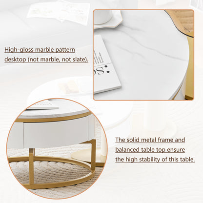 Soffa bord,bord Vit 2-delad bord 360 ° roterbar