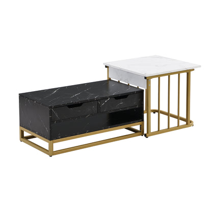 Modernt 2-delat soffbord med lådor och elegant yta