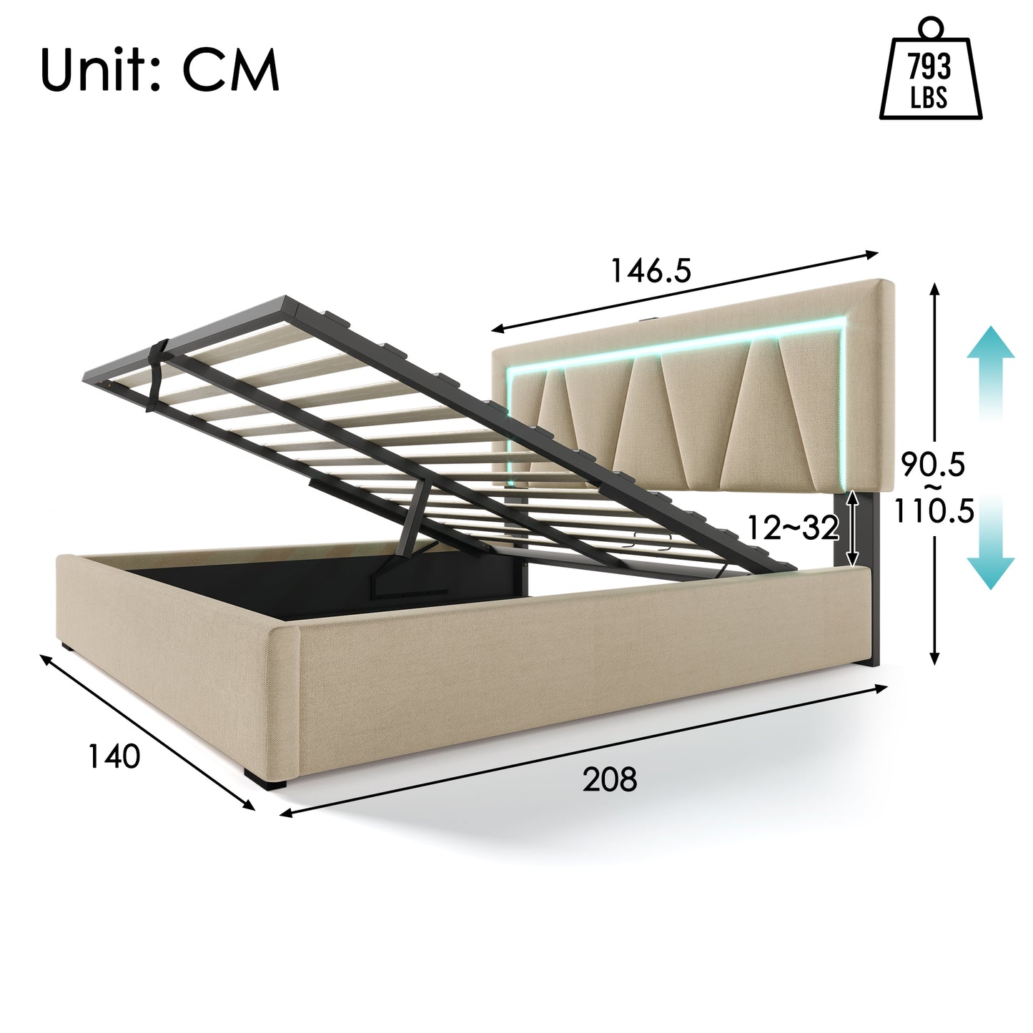 Säng dubbelsäng   140x200 med lamell ram (med madrass)