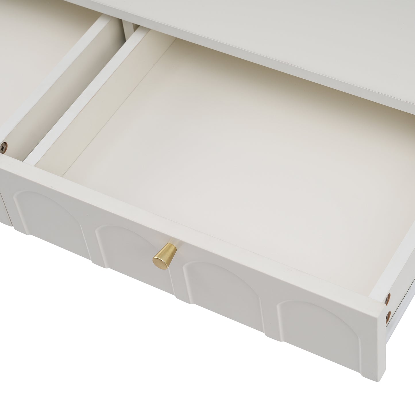 Dammingbord med 2 lådor 76,5 cm höjd, byrå sovrum highboard vit sidoboardlådor